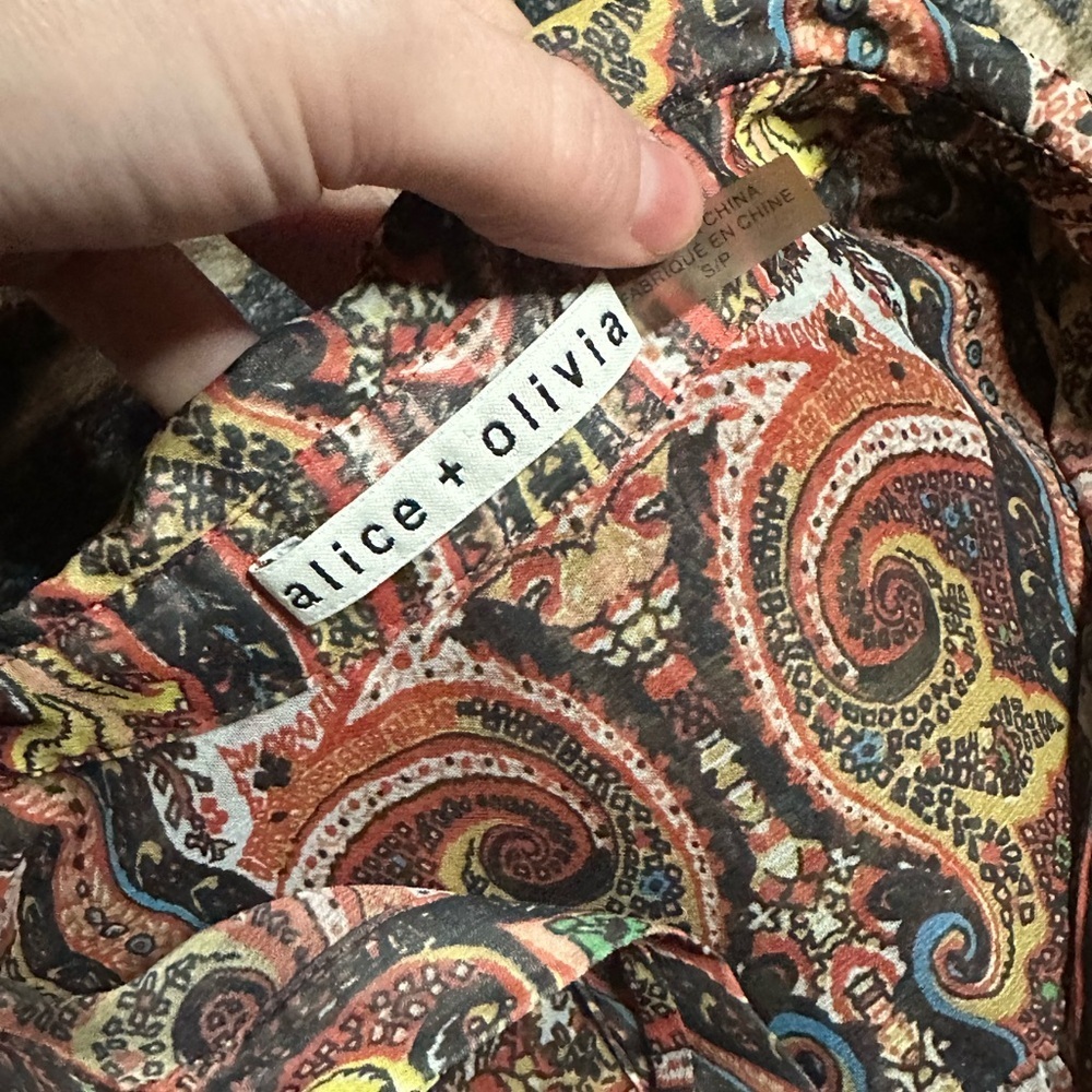Alice + Olivia Sterling bohemian tunic blouse Small - Picture 5 of 5